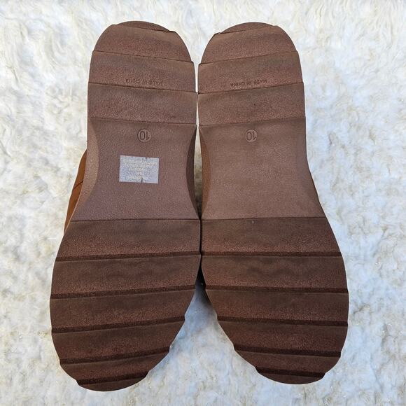 Brown Quilted Slipper Steve Madden Chex Size 10 Faux Shearling Line Puffer Slide - Picture 10 of 12